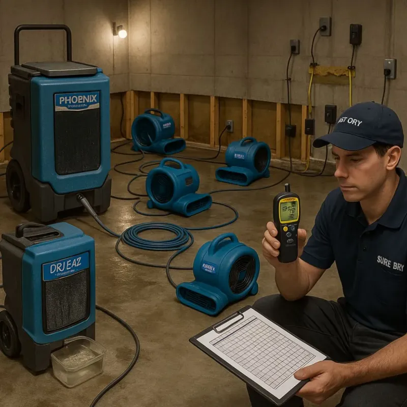 Structural Drying and Dehumidification process in Fords, NJ